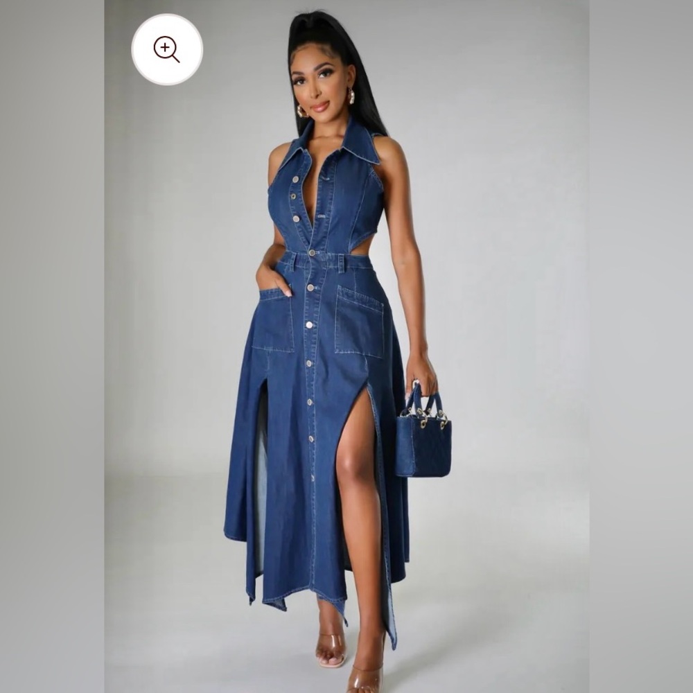 Good times USA cutout high/low dress with spits in front. With a designer gift.